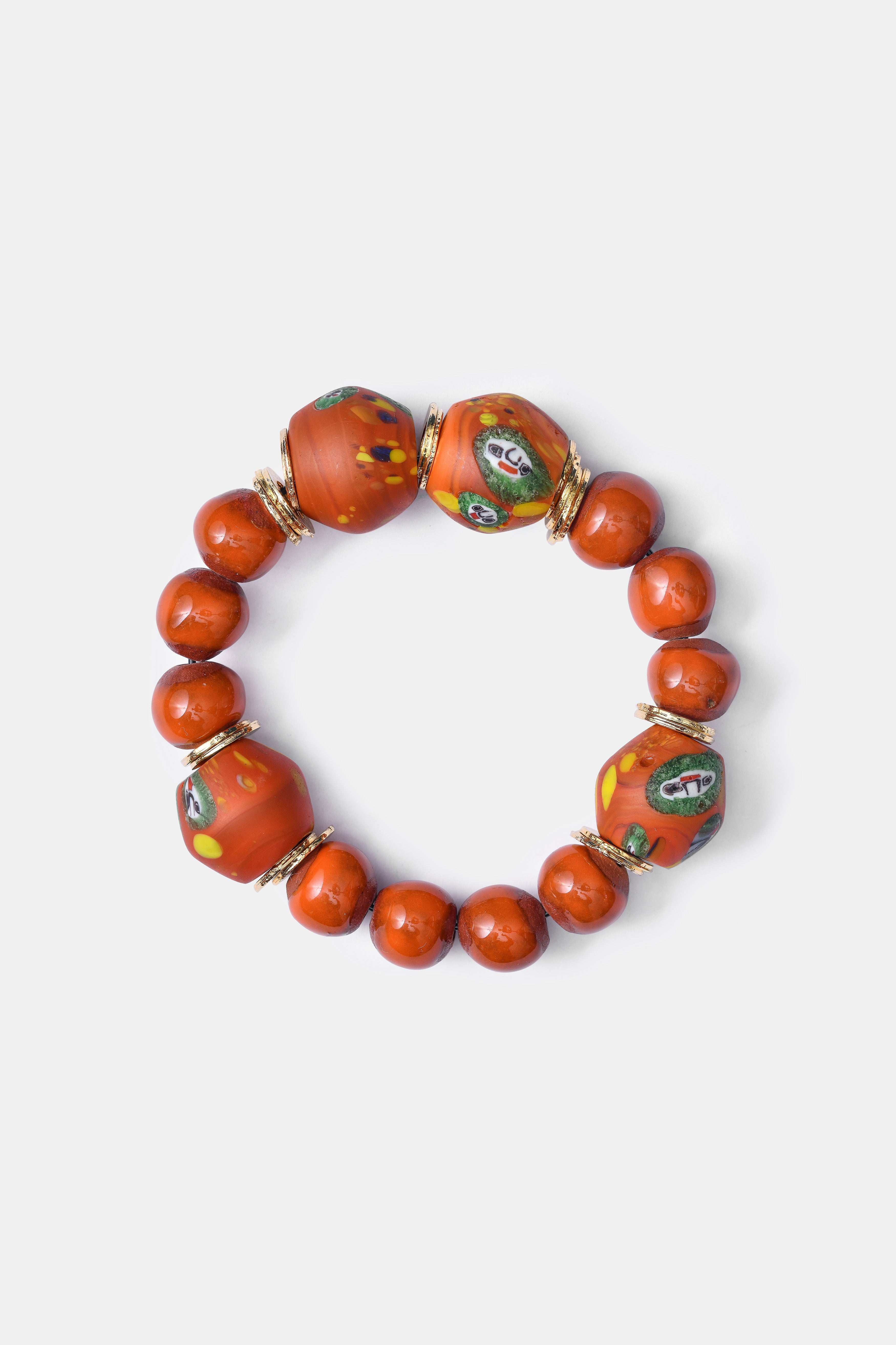 BiniBeca Terracota Bracelets Capsule Collection / Bini with Nepali Glass Bead Orange