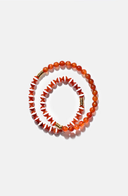 Bini Necklace 2025 Tibetan Agate and Carnelian Stone