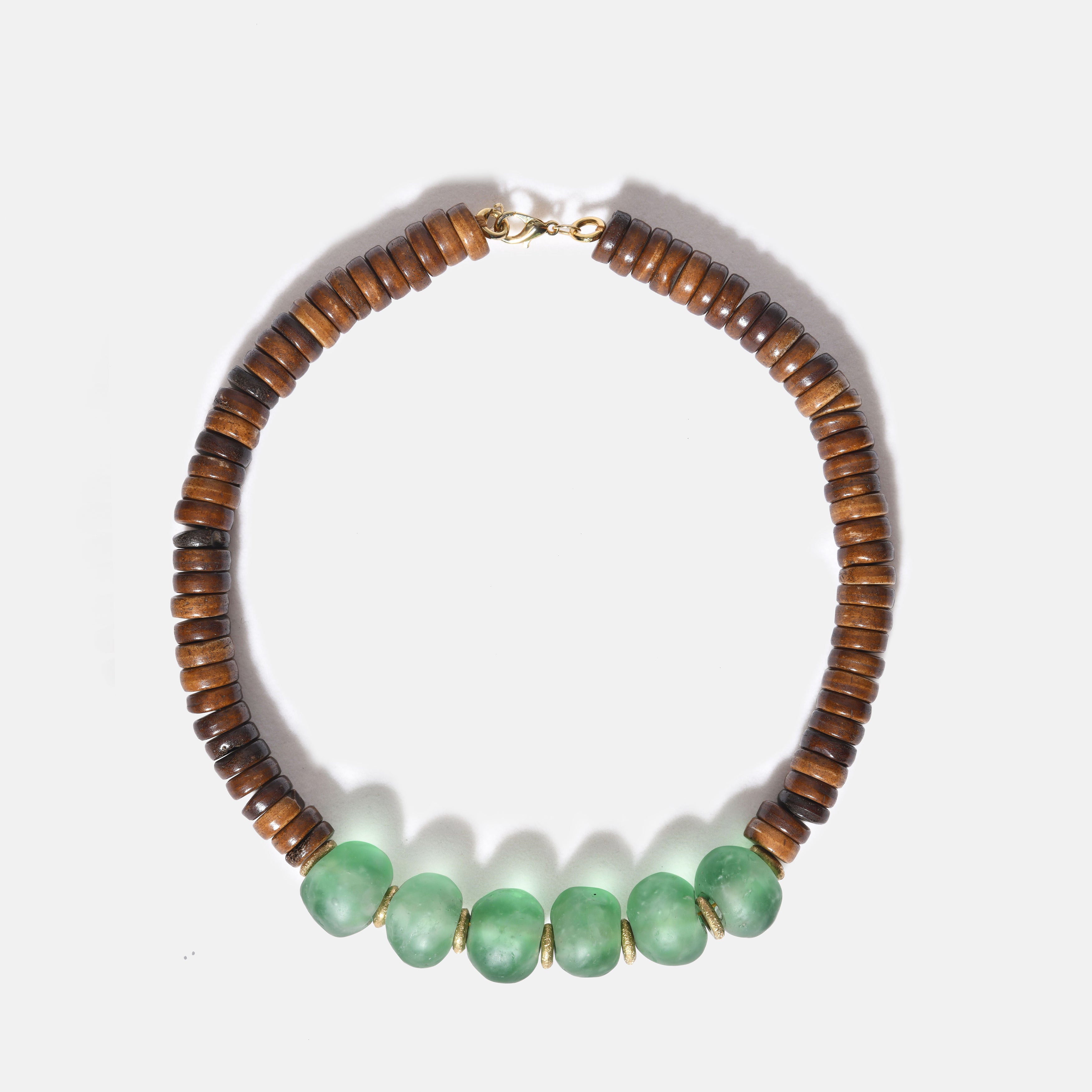 FW25 Bone and Green Glass necklace