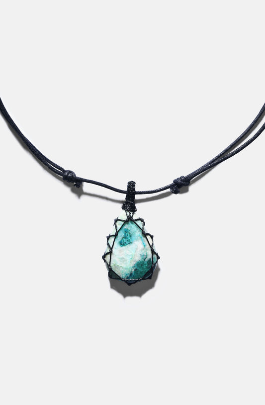 Unisex Crystal Capsule Necklaces / Chrysocolla