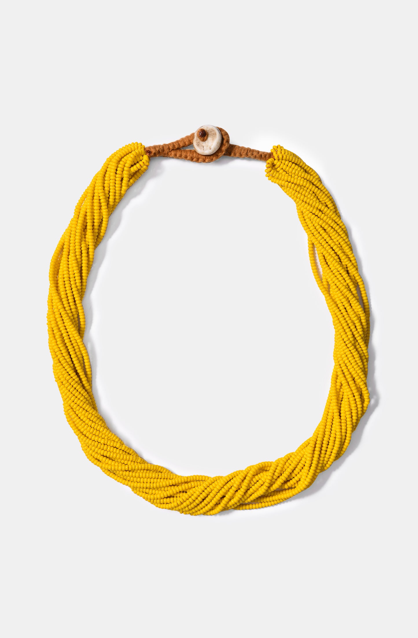 Maasai Glass Beads Multi Strand Necklaces / Yellow/ SS24