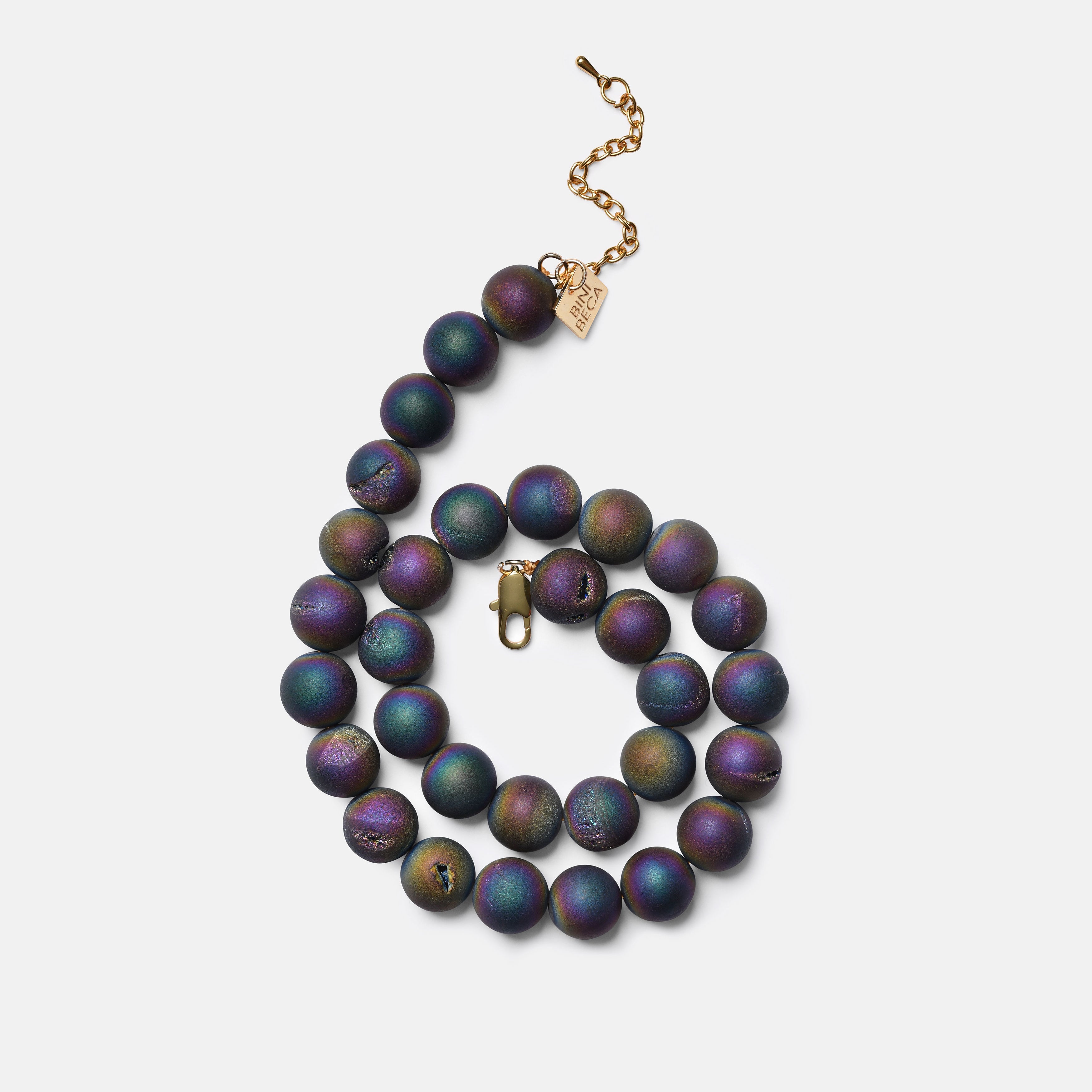Bini Necklace with Rainbow Druzy Agates