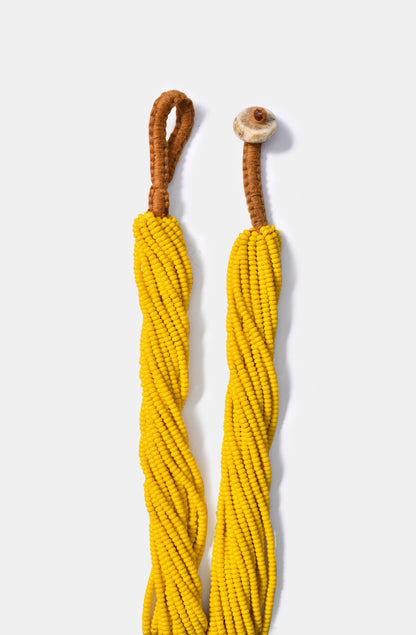 Maasai Glass Beads Multi Strand Necklaces / Yellow/ SS24