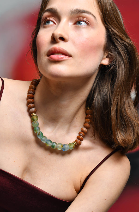 FW25 Sprinkle in caramel and green Collier