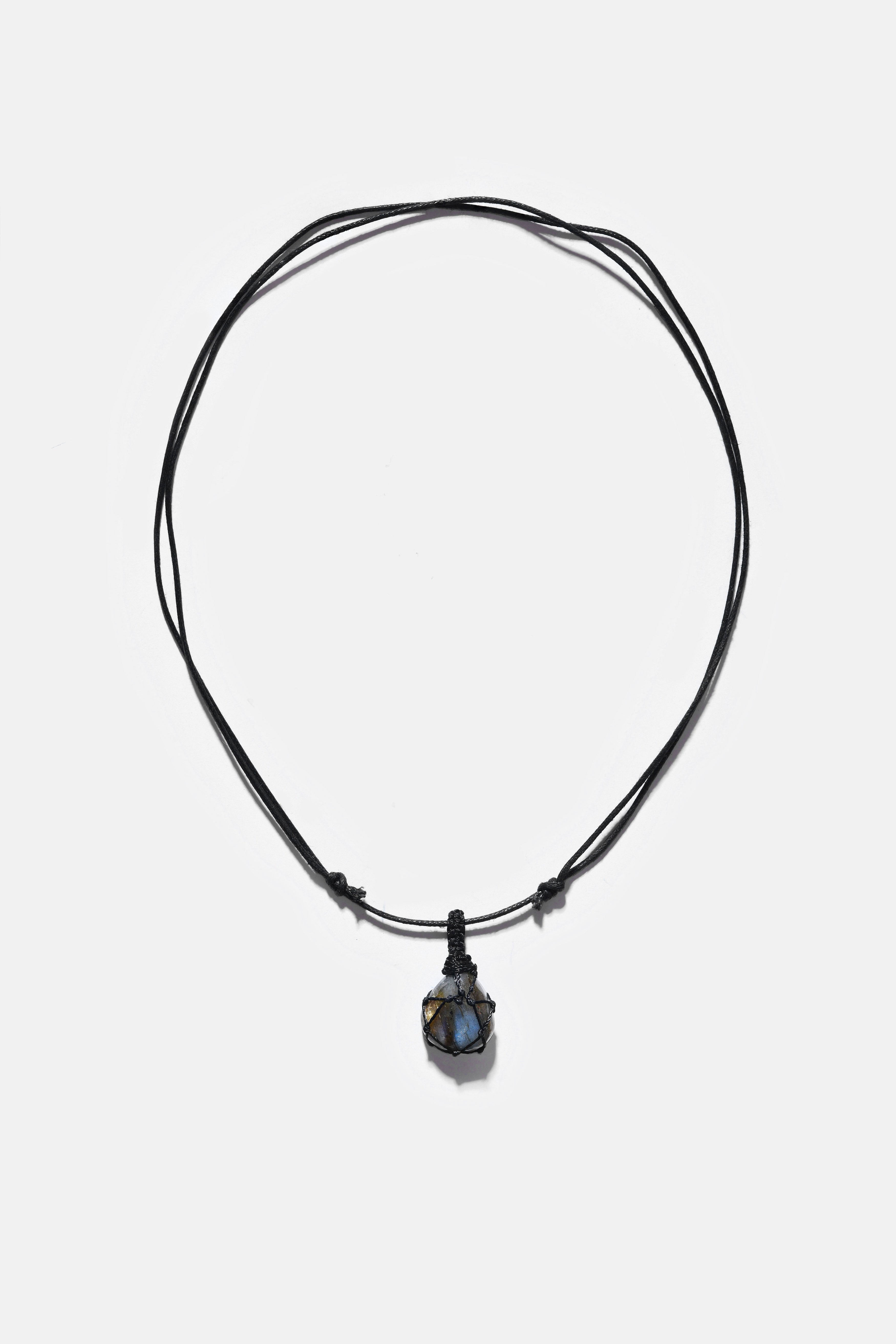 Unisex Crystal Capsule Necklaces / Labradorite