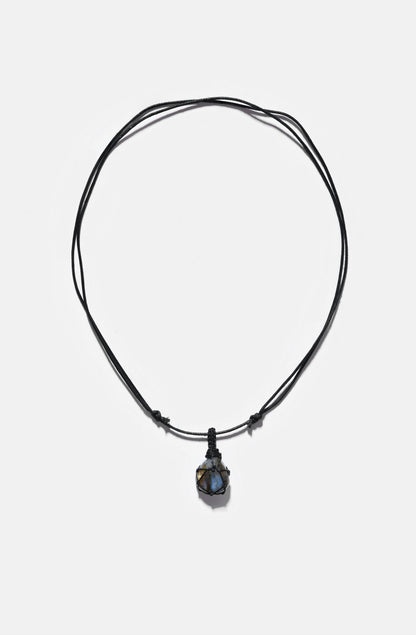 Unisex Crystal Capsule Necklaces / Labradorite