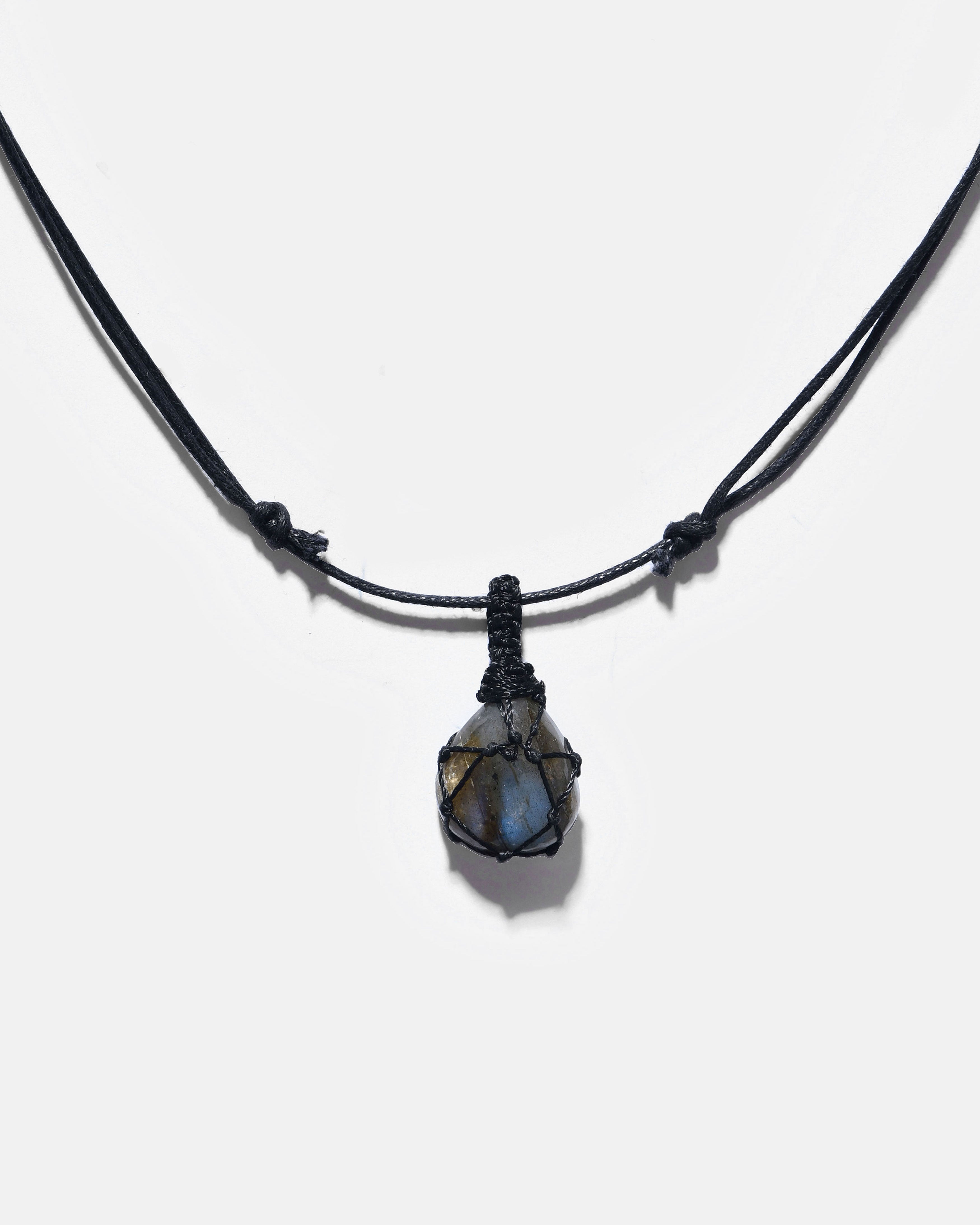 Unisex Crystal Capsule Necklaces / Labradorite