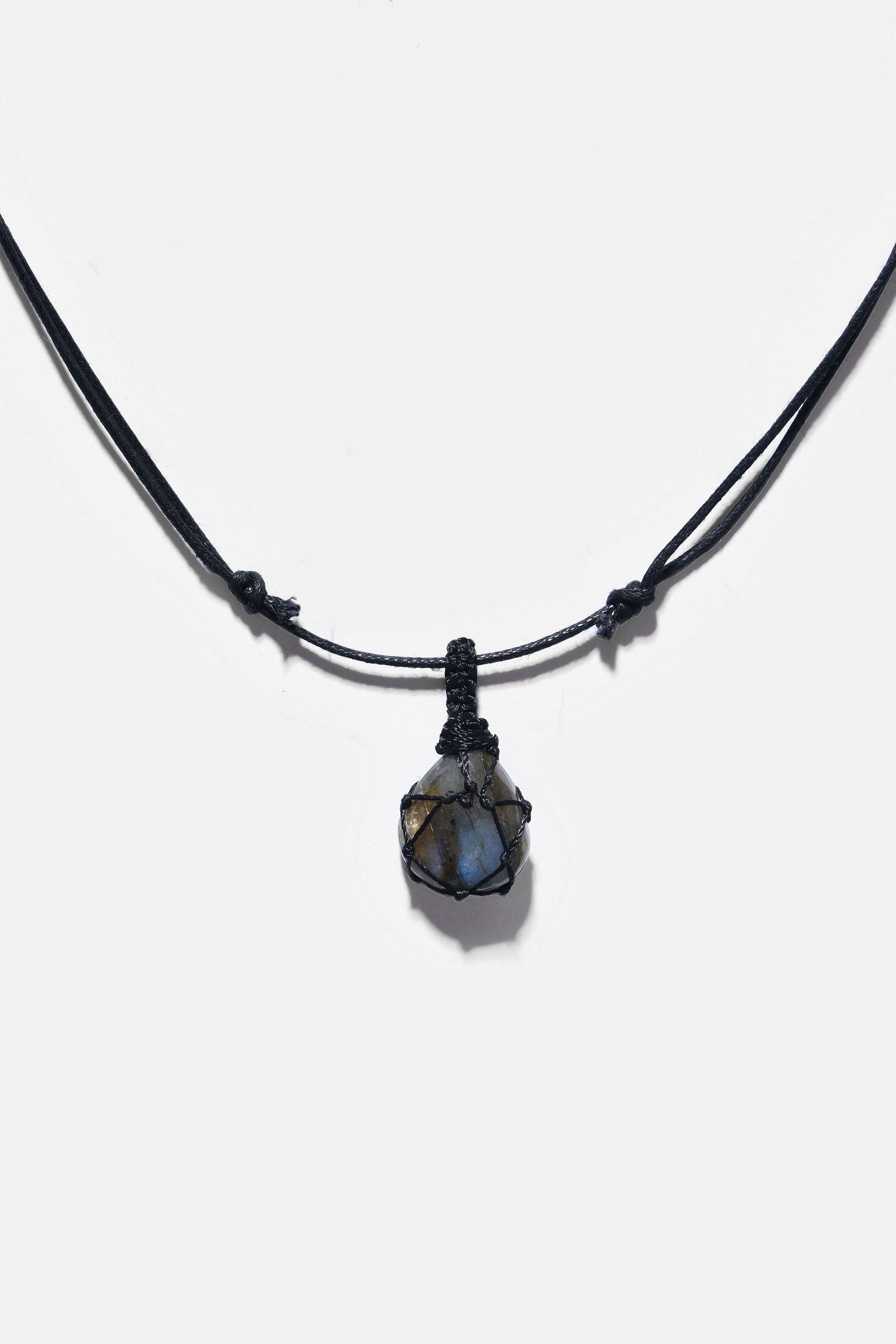 Unisex Crystal Capsule Necklaces / Labradorite