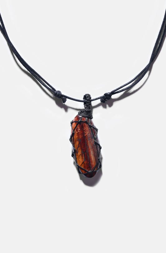 Unisex Crystal Capsule Necklaces / Tiger Eye