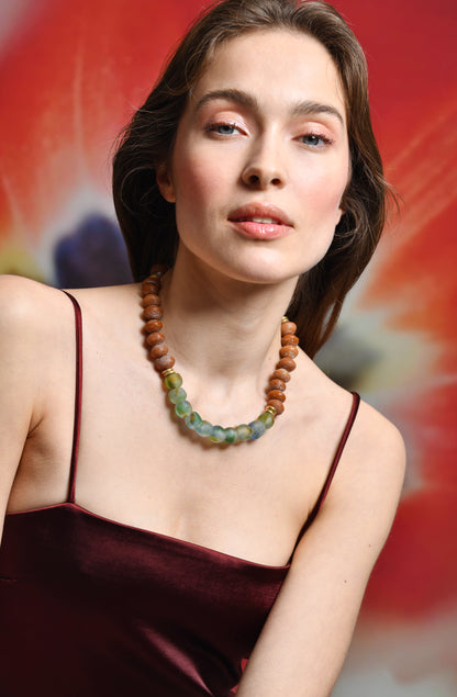 FW25 Sprinkle in caramel and green Collier