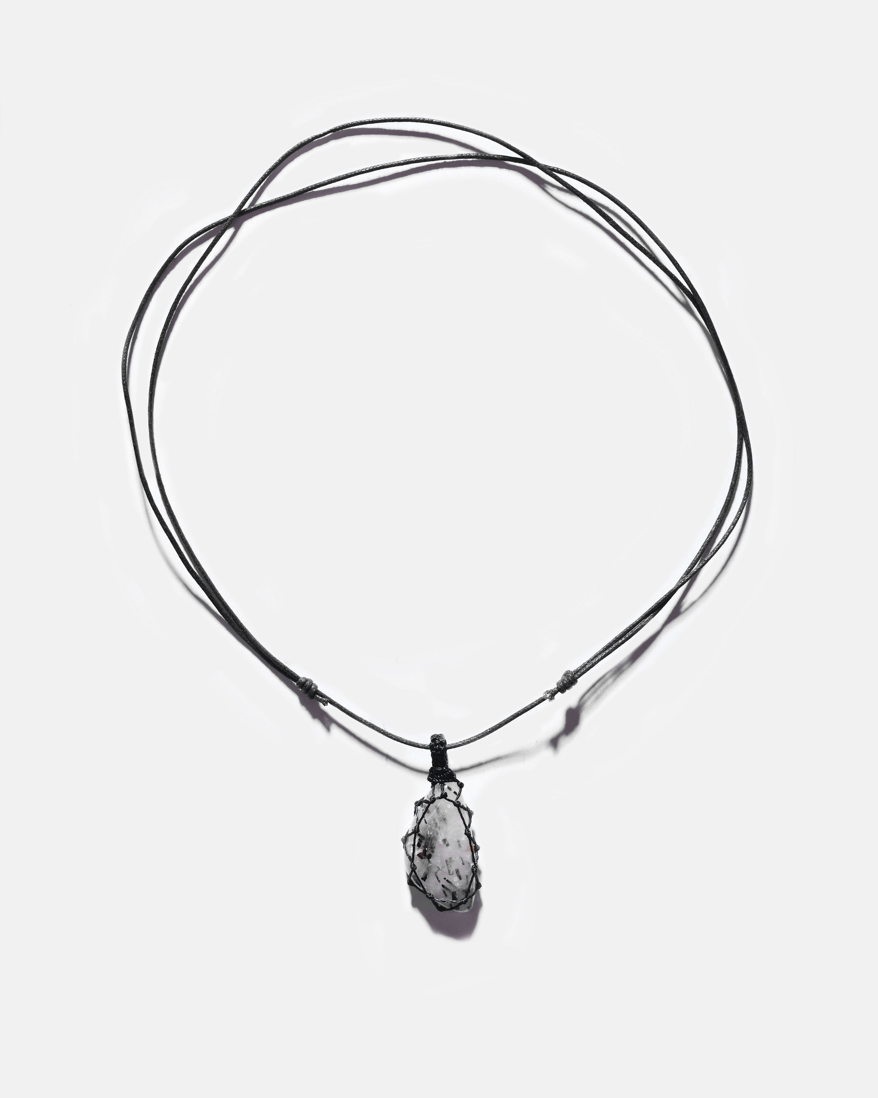 Unisex Crystal Capsule Necklaces / Tourmalined Quartz