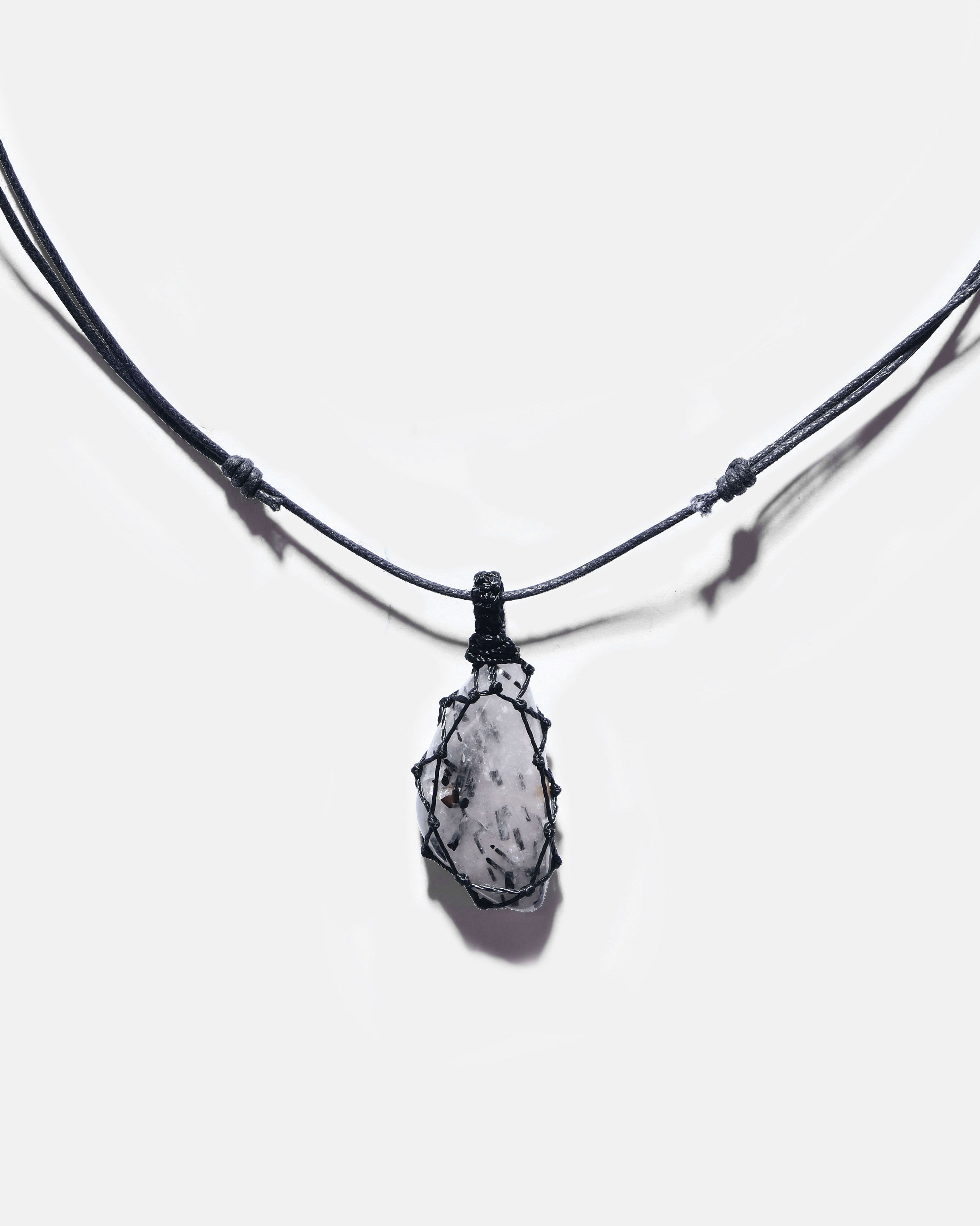 Unisex Crystal Capsule Necklaces / Tourmalined Quartz