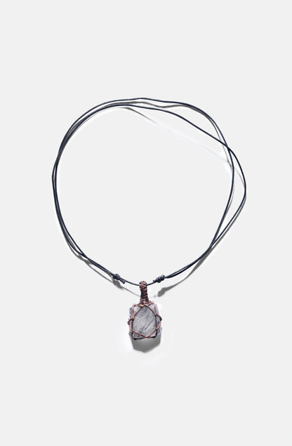 Unisex Crystal Capsule Necklaces / Labradorite