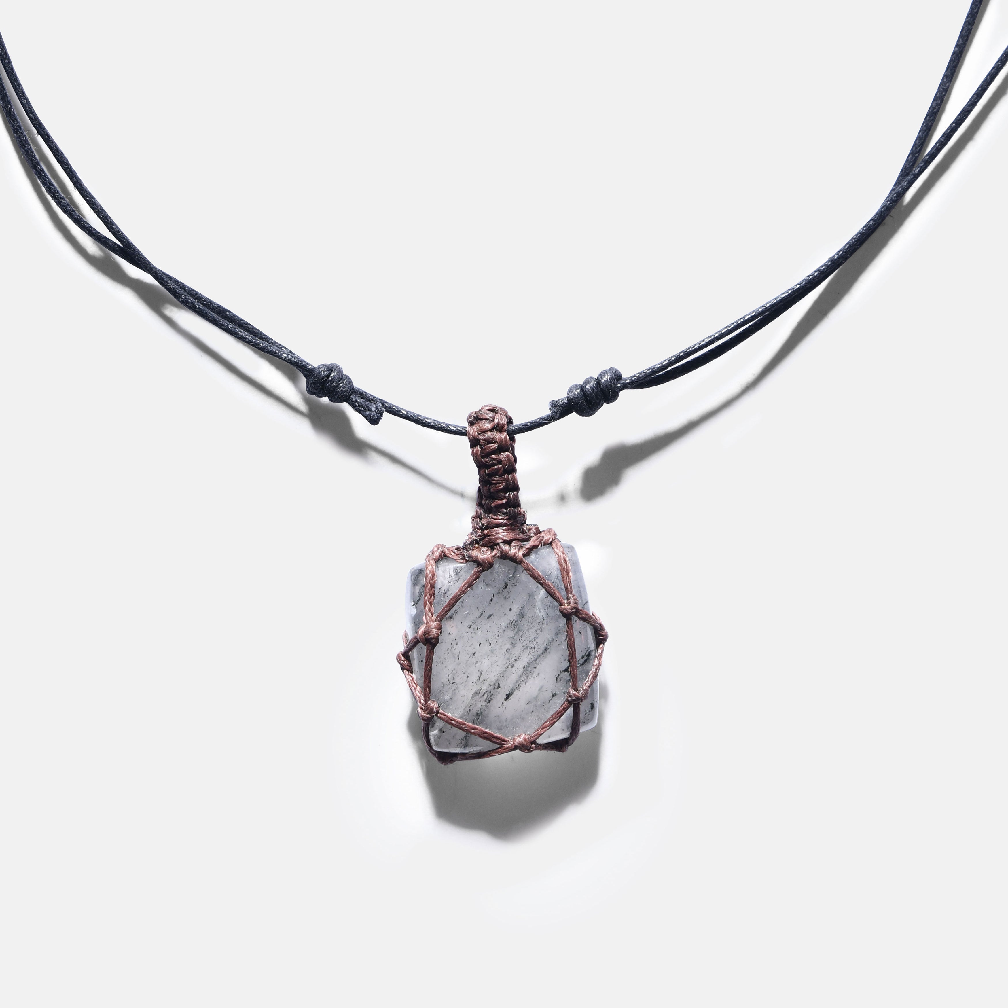 Unisex Crystal Capsule Necklaces / Labradorite