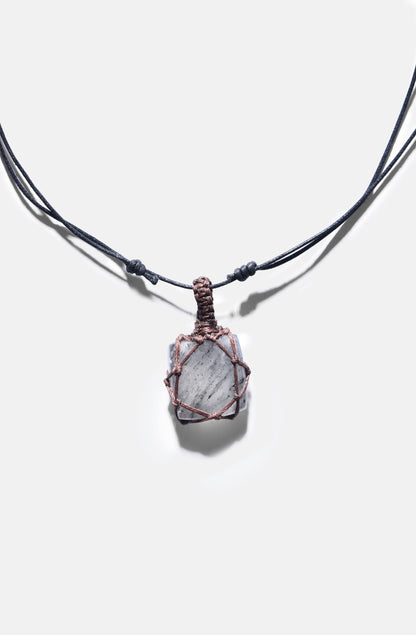 Unisex Crystal Capsule Necklaces / Labradorite