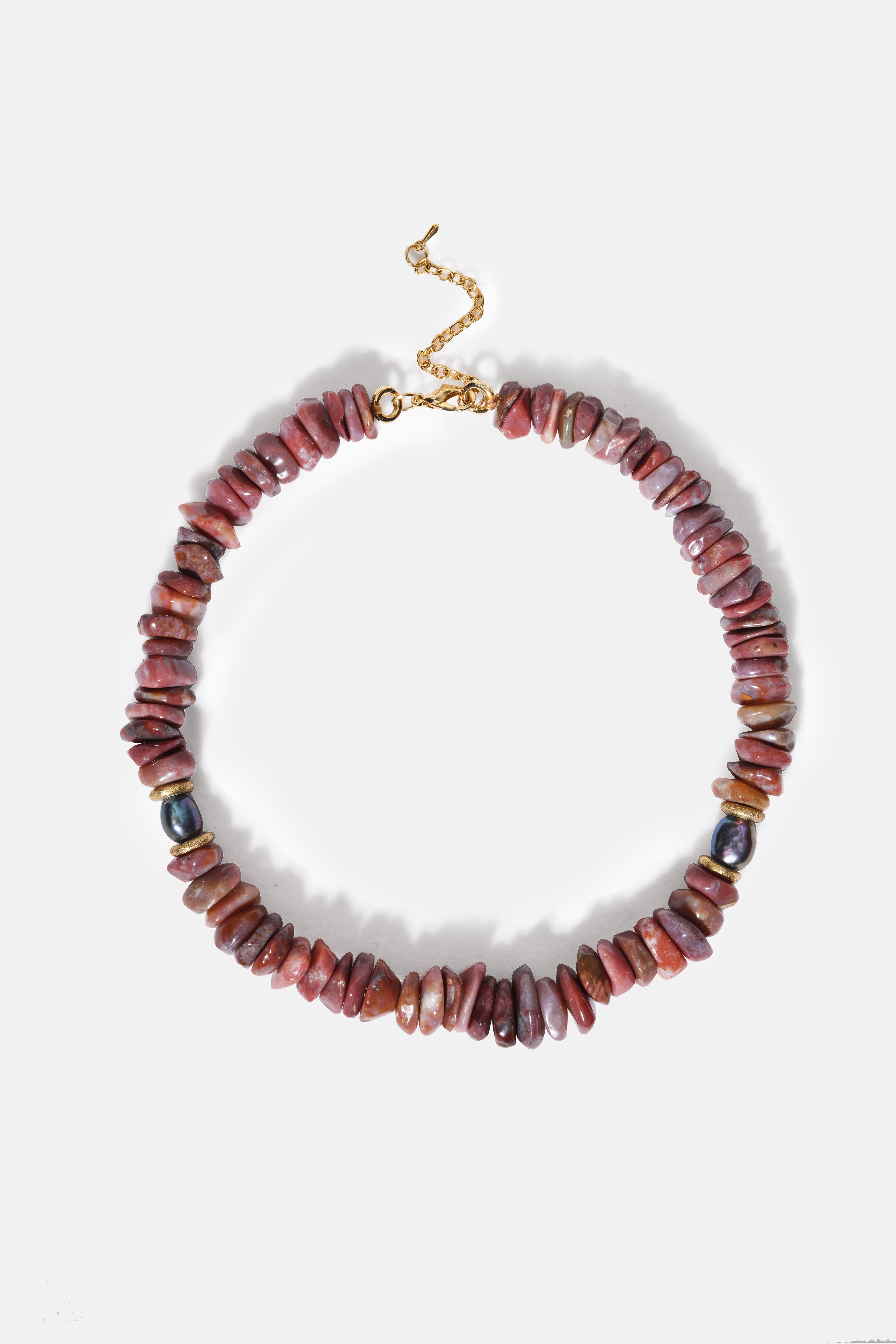 FW25 Crisp Necklace with red jasper and pearls