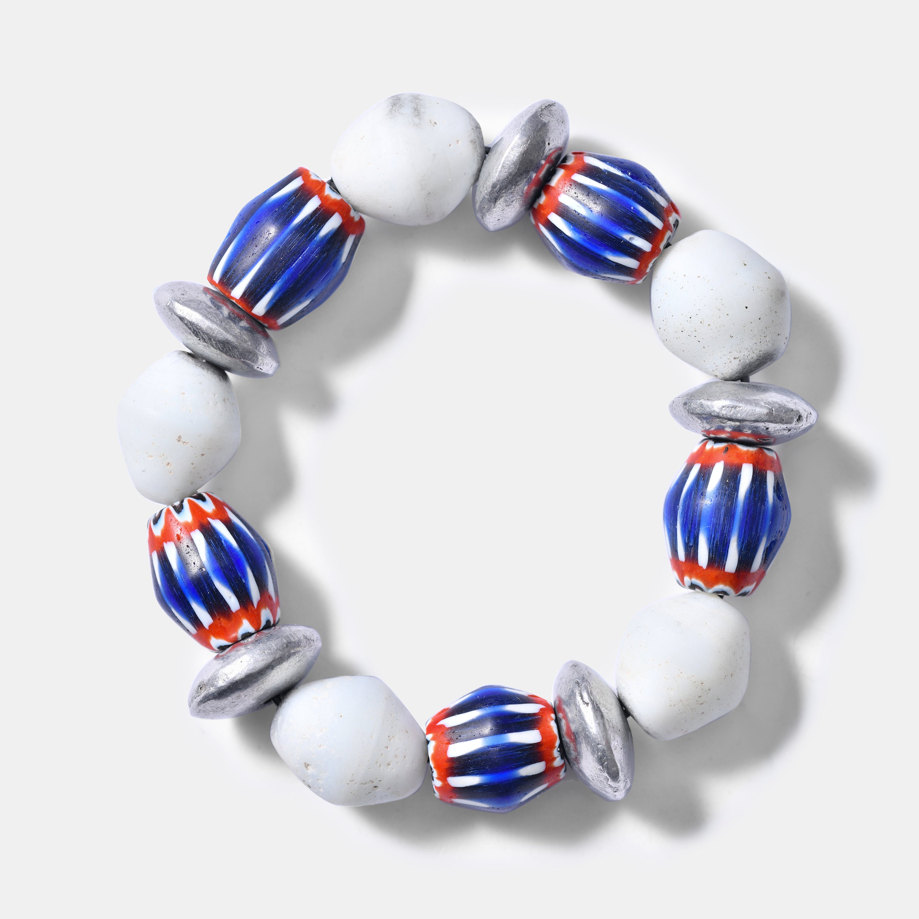 Blue Chevron Meets Frosty Glass Bracelet / Resort 24