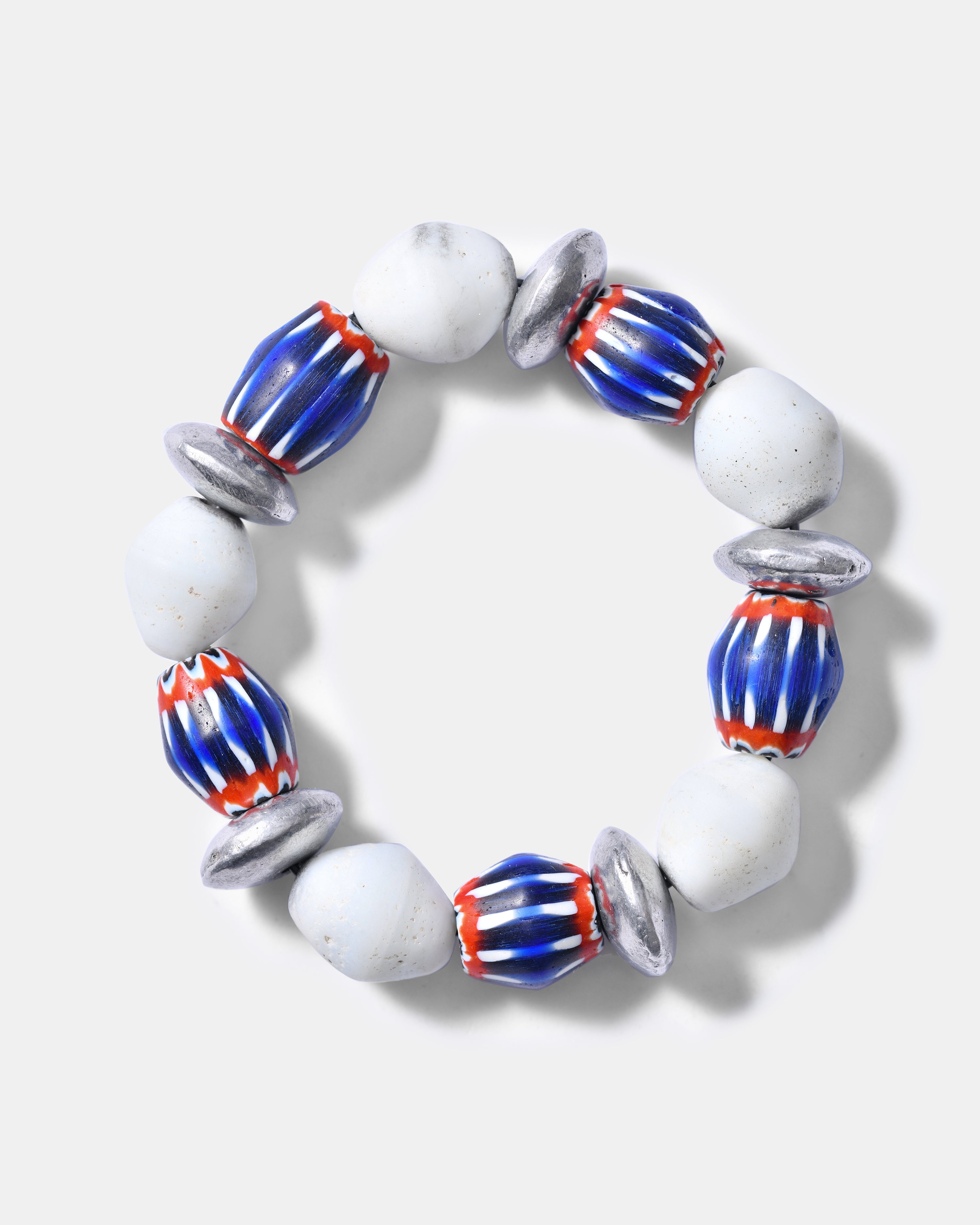 Blue Chevron Meets Frosty Glass Bracelet / Resort 24