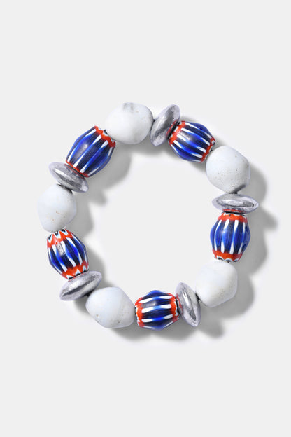 Blue Chevron Meets Frosty Glass Bracelet / Resort 24