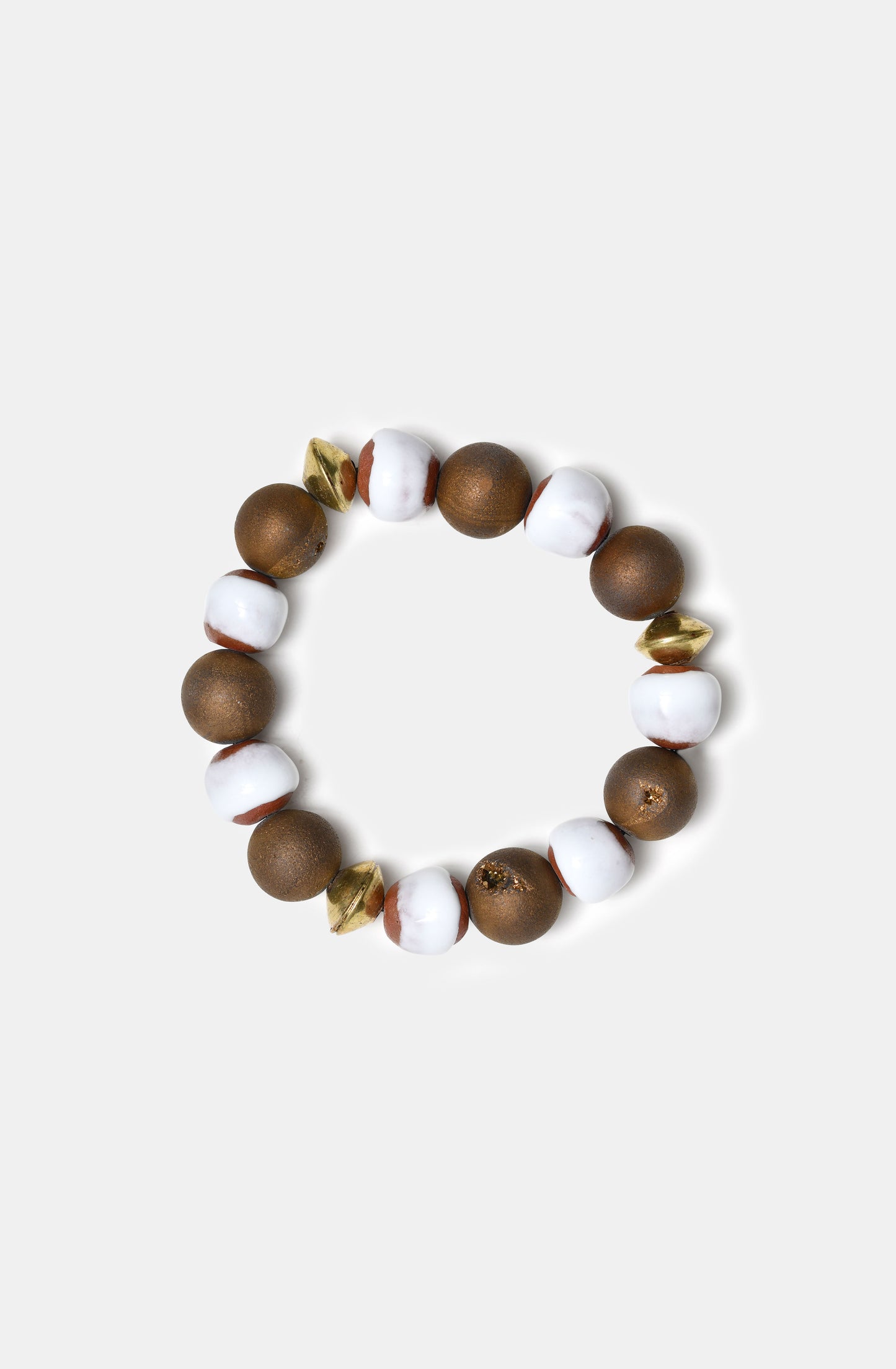 Terracota and Golden Agate Medley Bracelet