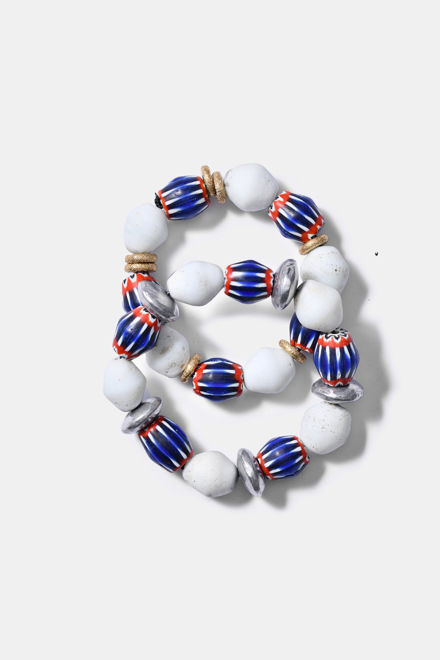 Blue Chevron Meets Frosty Glass Bracelet / Resort 24