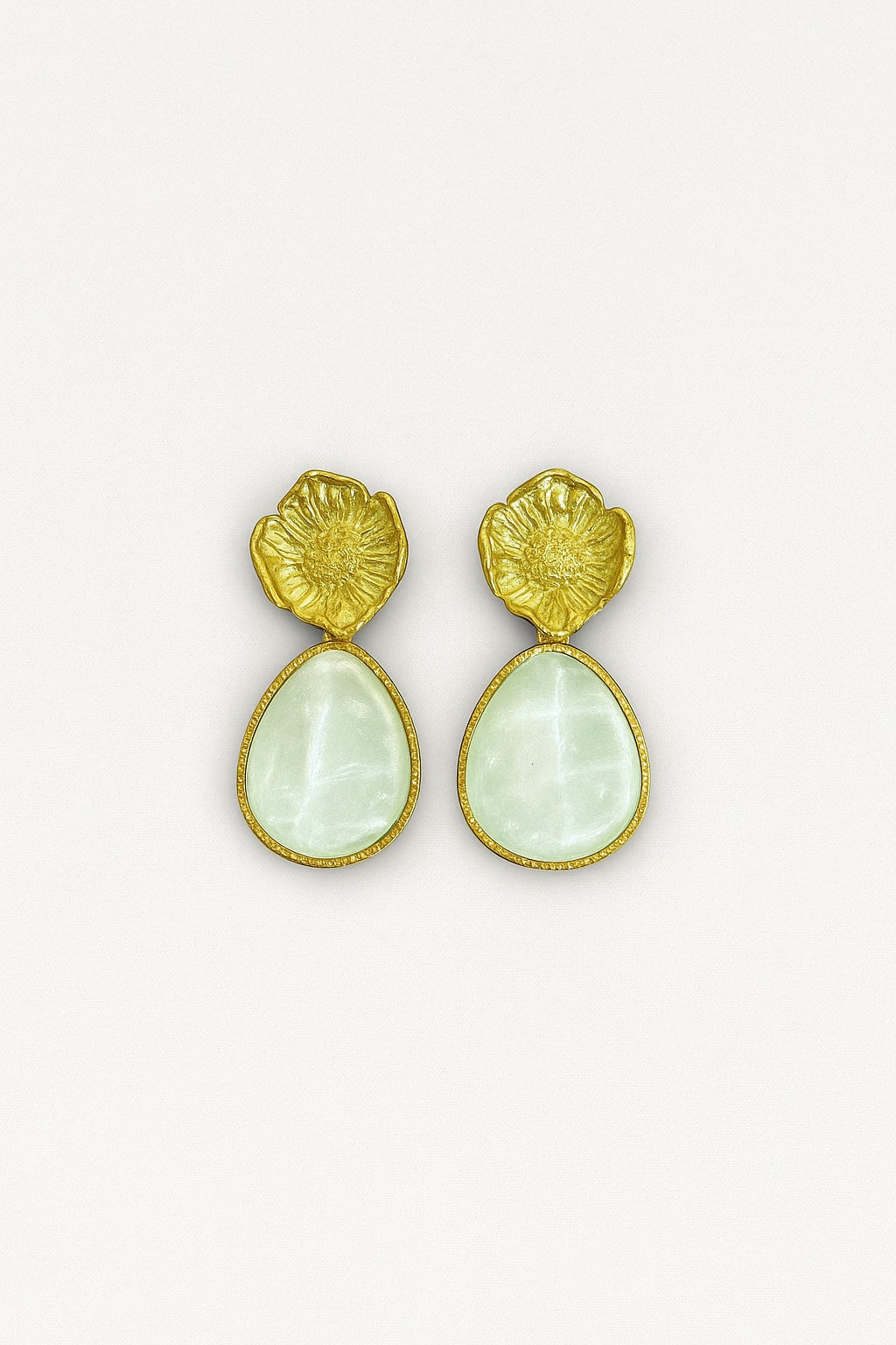 Stainless Steel and Nacre Earrings Mint