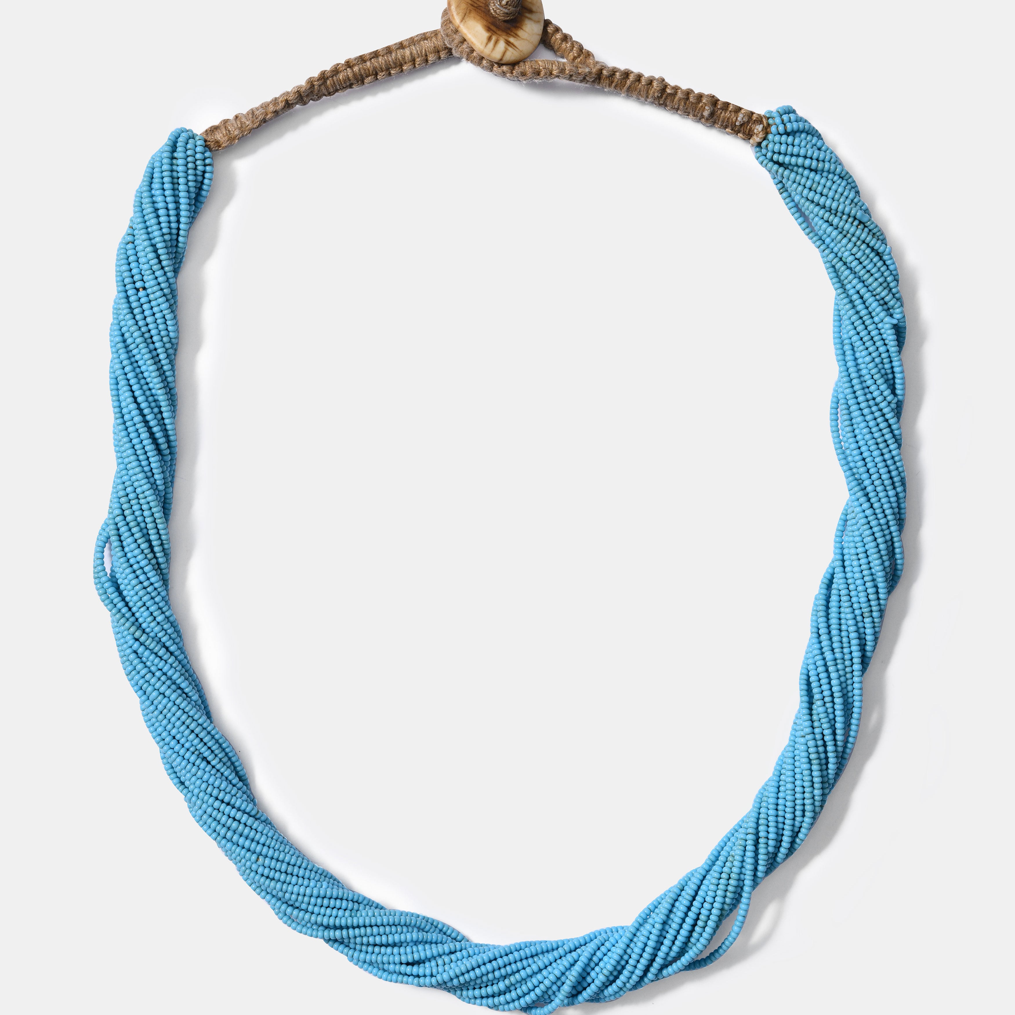 Maasai Glass Beads Multi Strand Necklaces / Blue / SS24