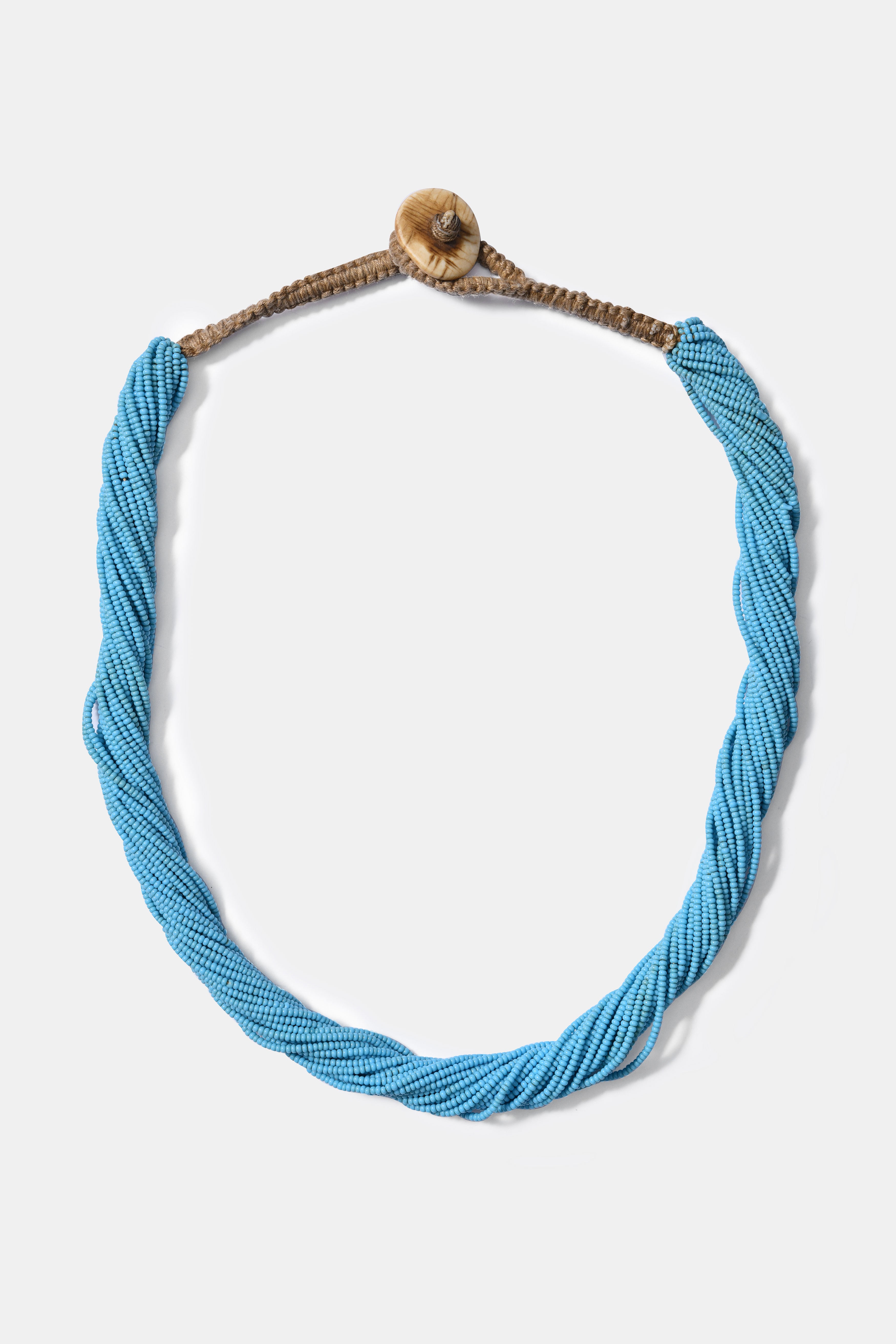Maasai Glass Beads Multi Strand Necklaces / Blue / SS24