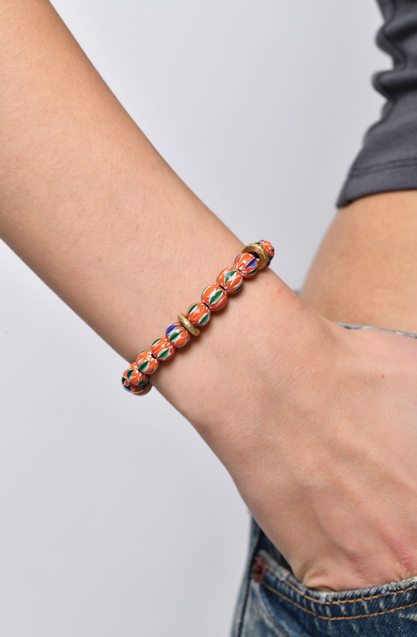 Chevron Bracelet in Bright Orange / SS24