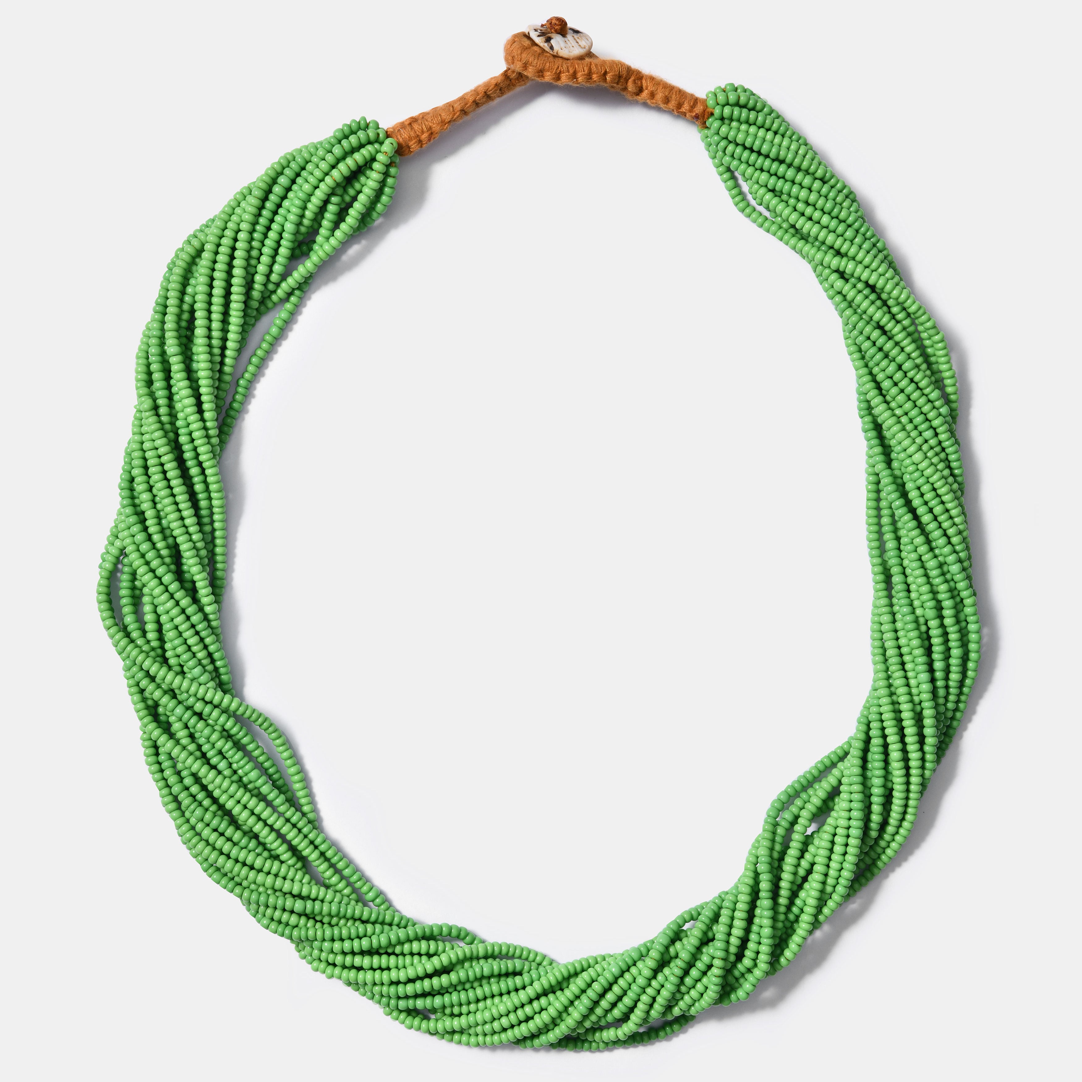 Maasai Glass Beads Multi Strand Necklaces / Green / SS24