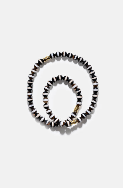 Bini Necklace 2025 B&W Tibetan Agate