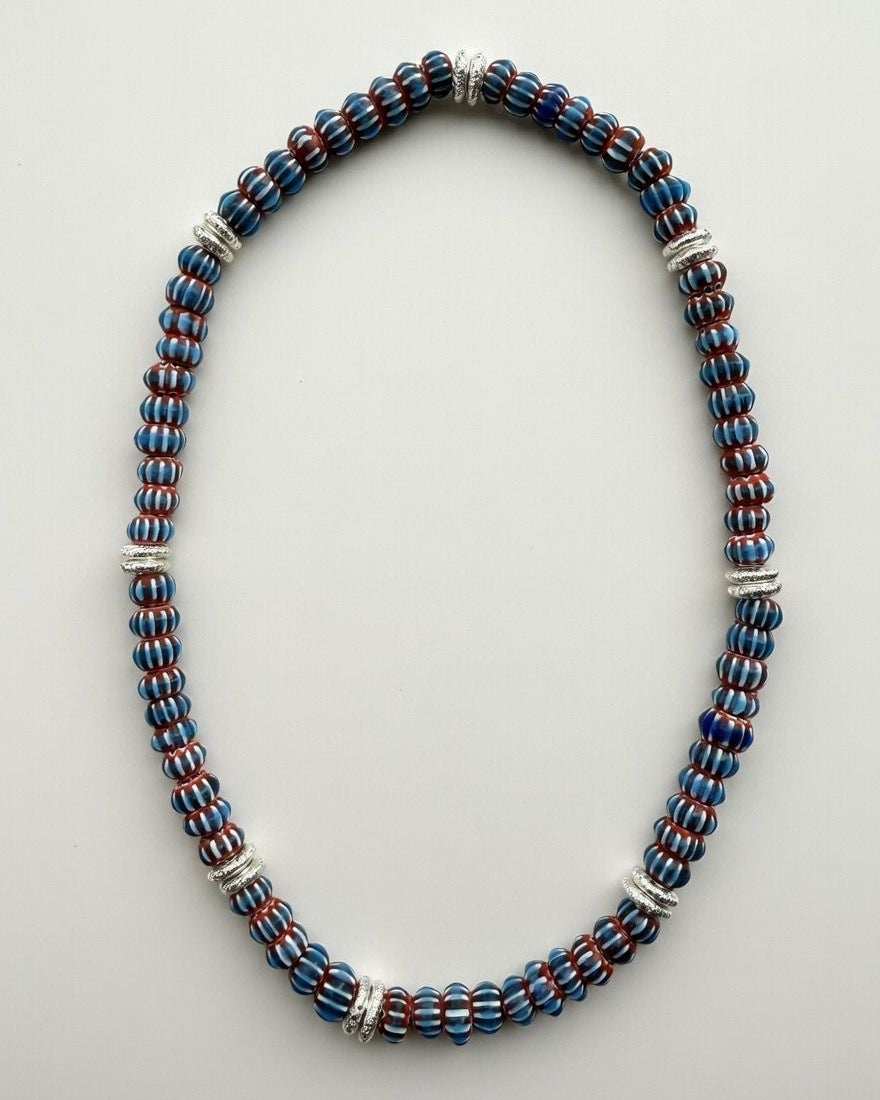Blue Chevron Necklace
