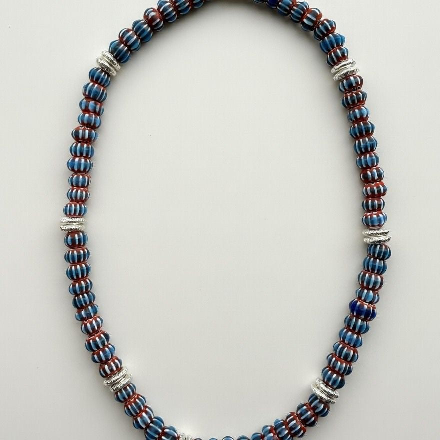 Blue Chevron Necklace