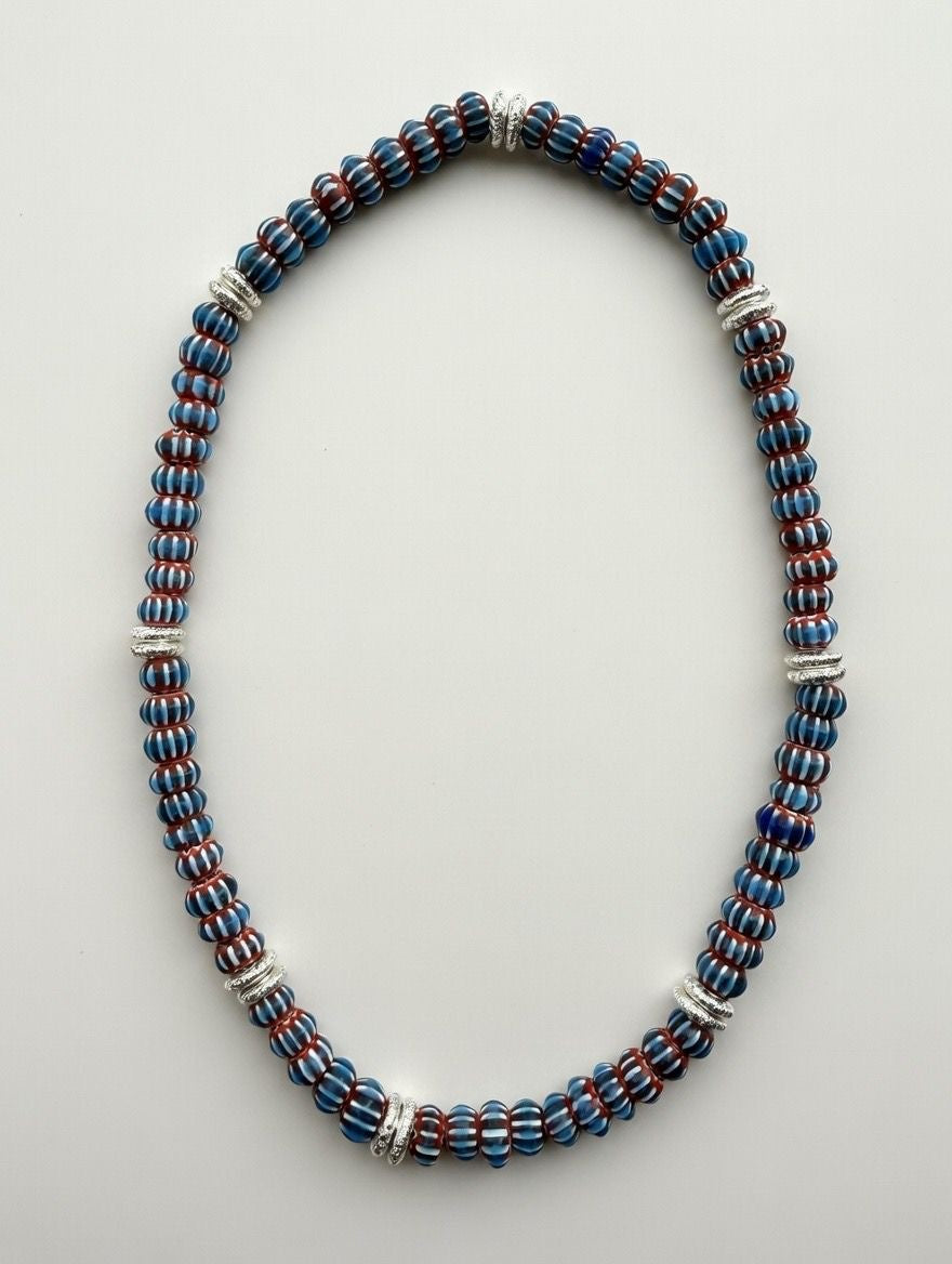 Blue Chevron Necklace