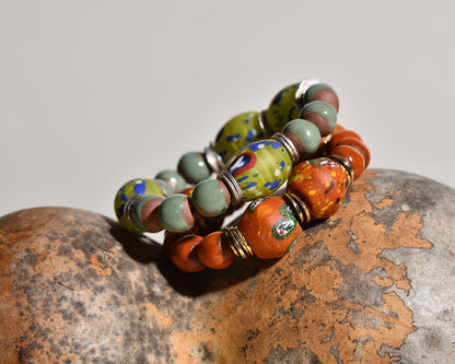 BiniBeca Terracota Capsule Collection / Bini with Nepali Glass Bead Orange / SS24