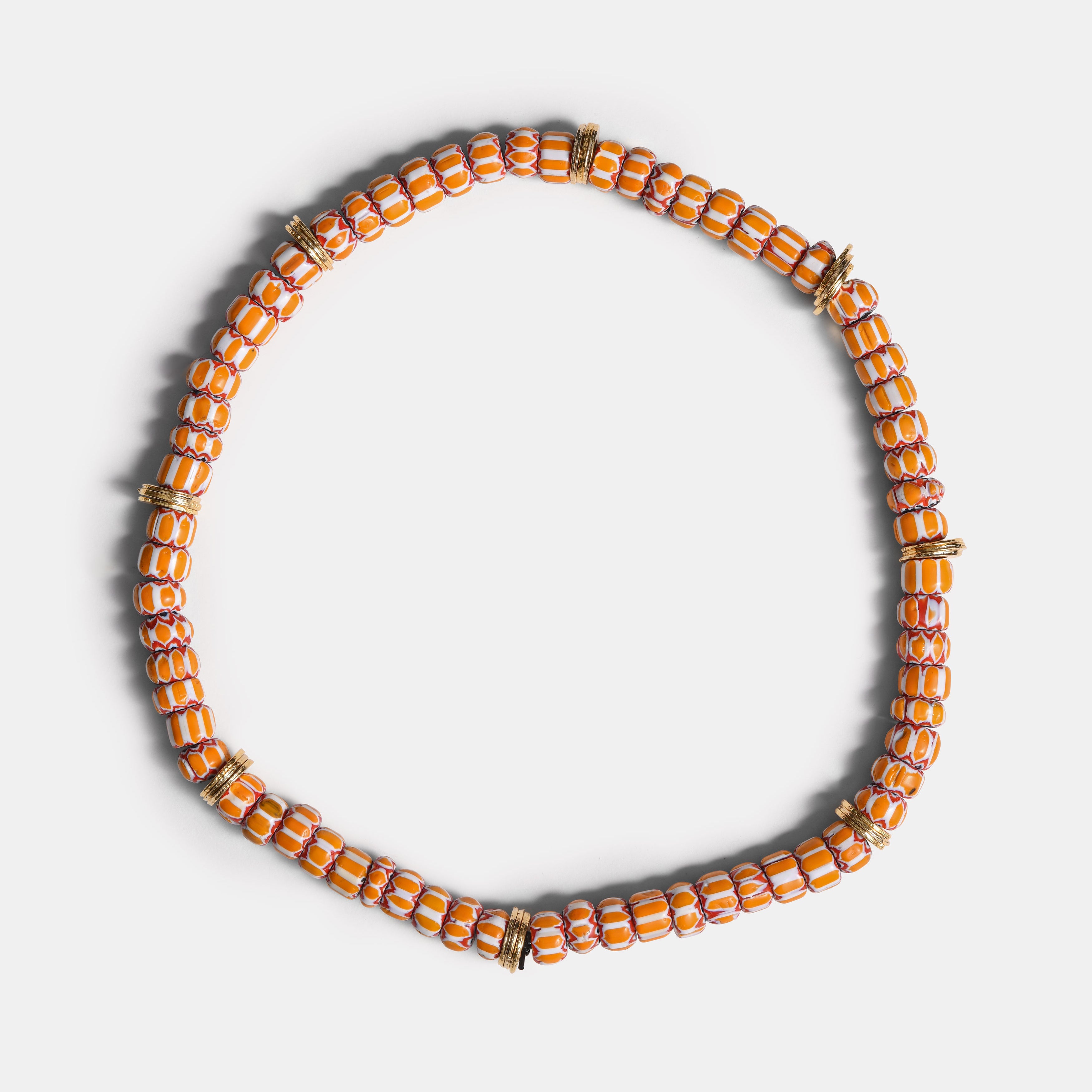 Colliers de perles à chevrons orange et jaune / Resort 24