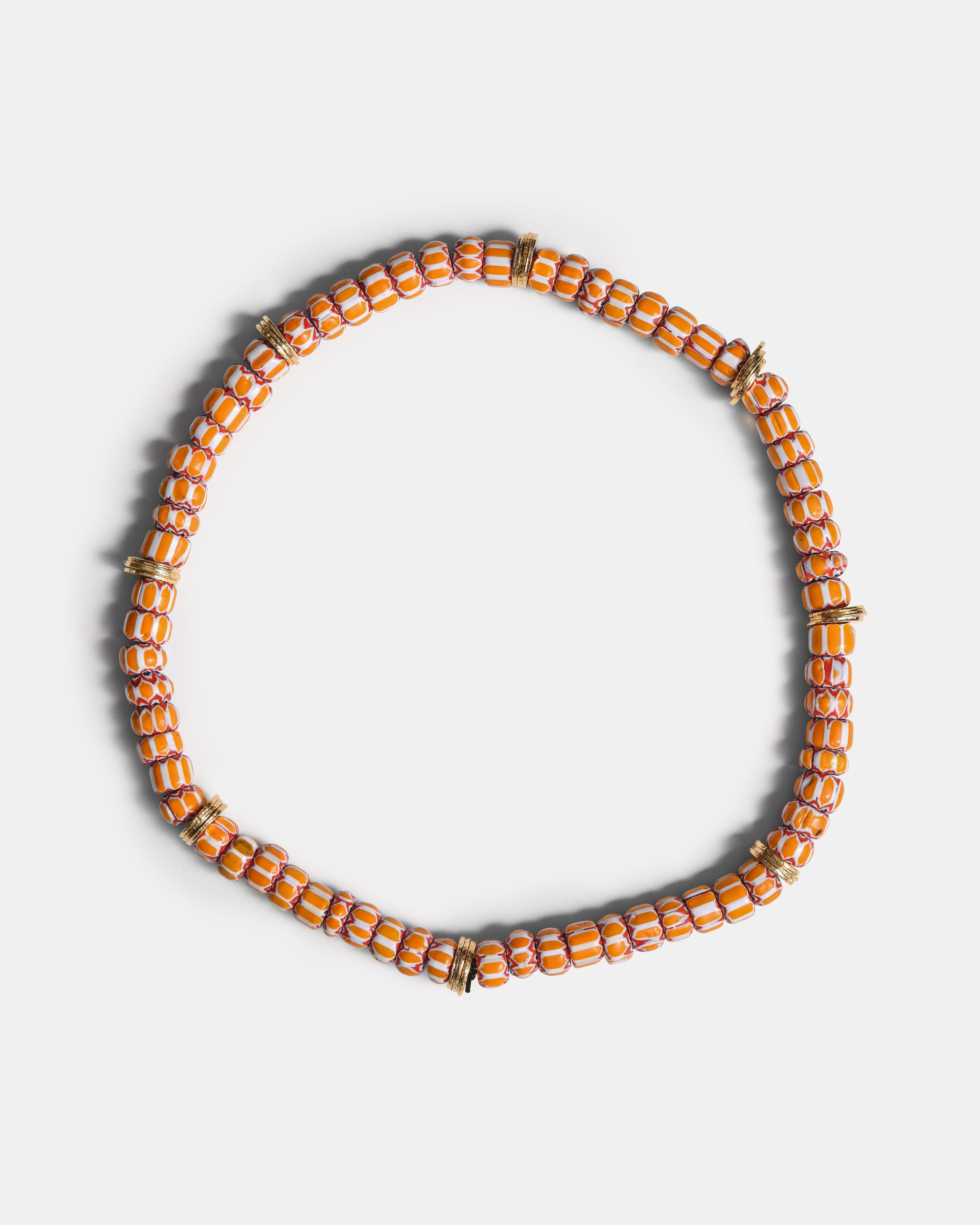 Colliers de perles à chevrons orange et jaune / Resort 24