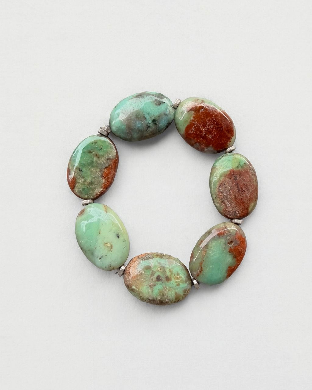 Bracelet plat en chrysoprase FW25