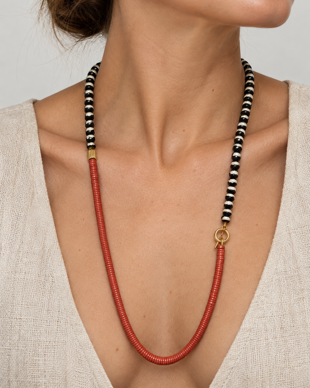 FW26-27 Striped Agate Sautoir
