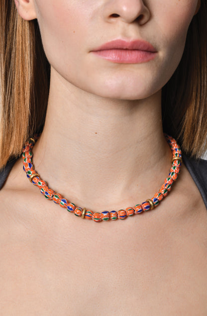 Chevron Necklace in Bright Orange / SS24