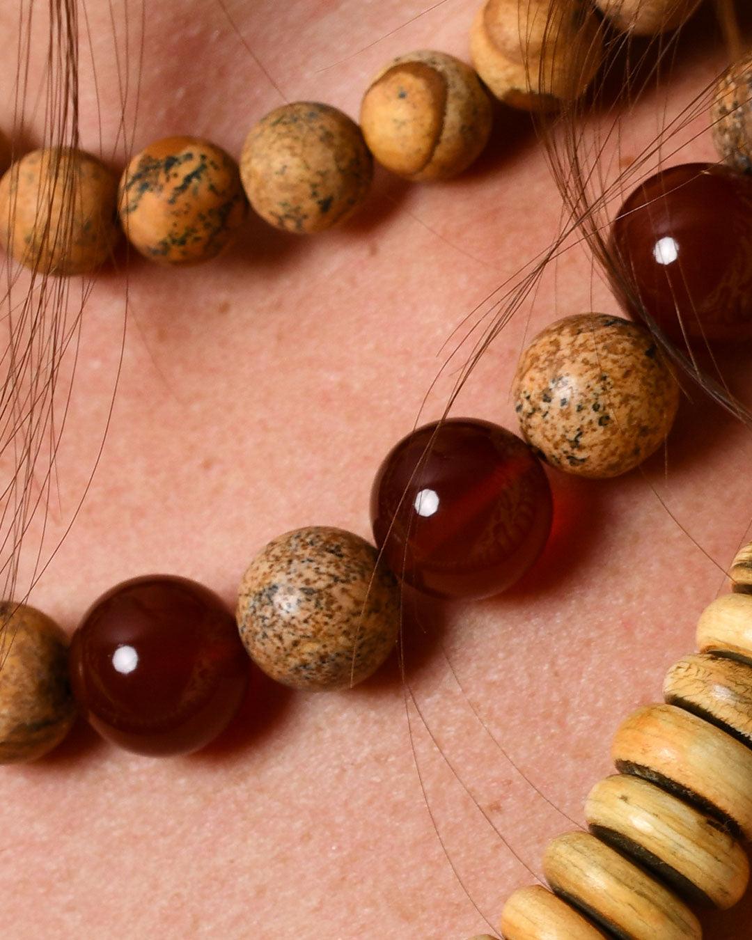 Matte Jasper and Carnelian Bini Necklace