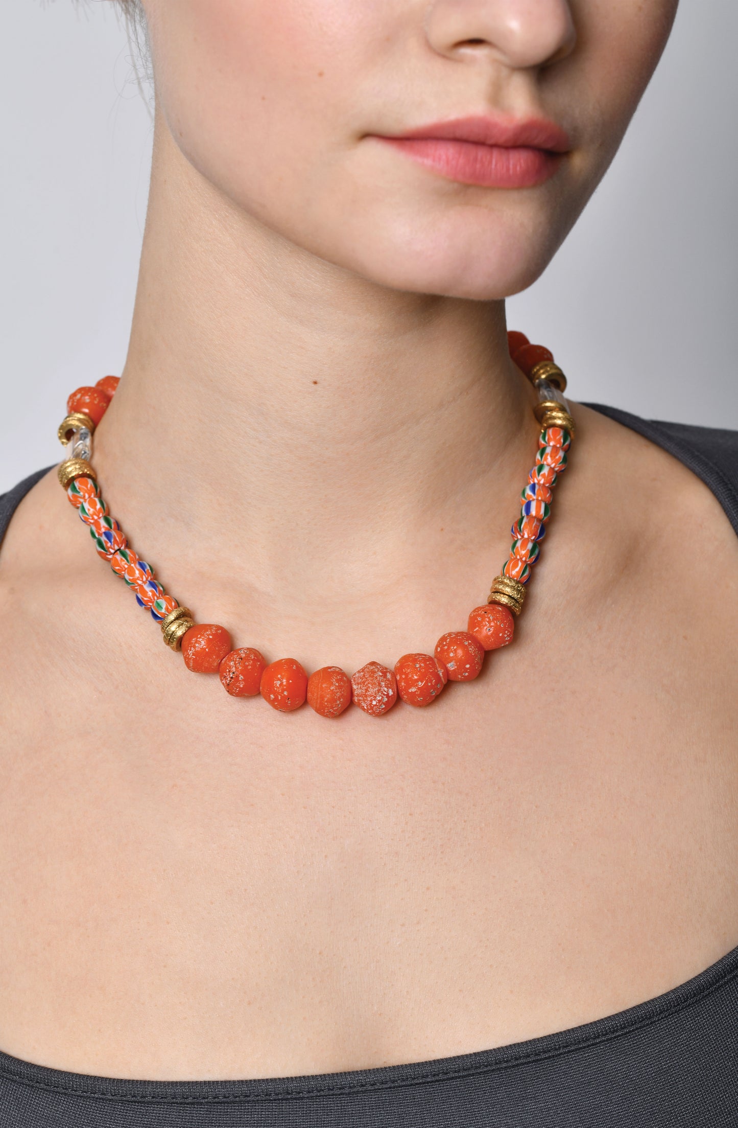 The Sprinkle Bini in Bright Orange Necklace / SS24