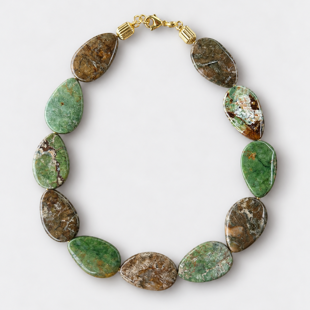 FW26-27 Oval Green Agate Necklace