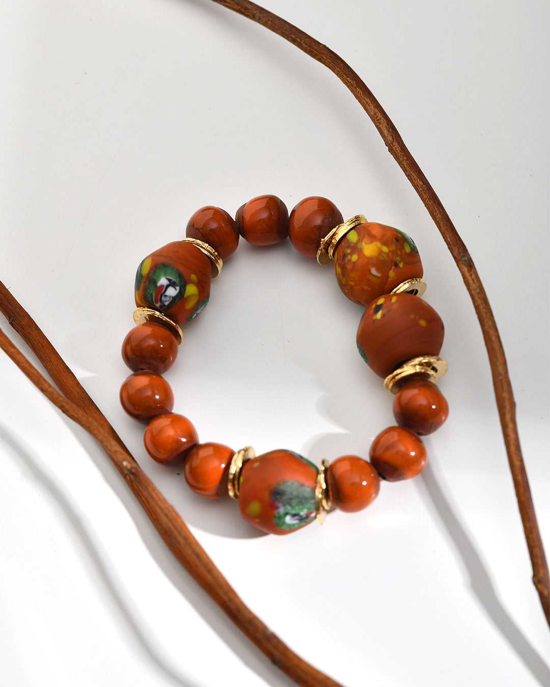 BiniBeca Terracota Capsule Collection / Bini with Nepali Glass Bead Orange / SS24