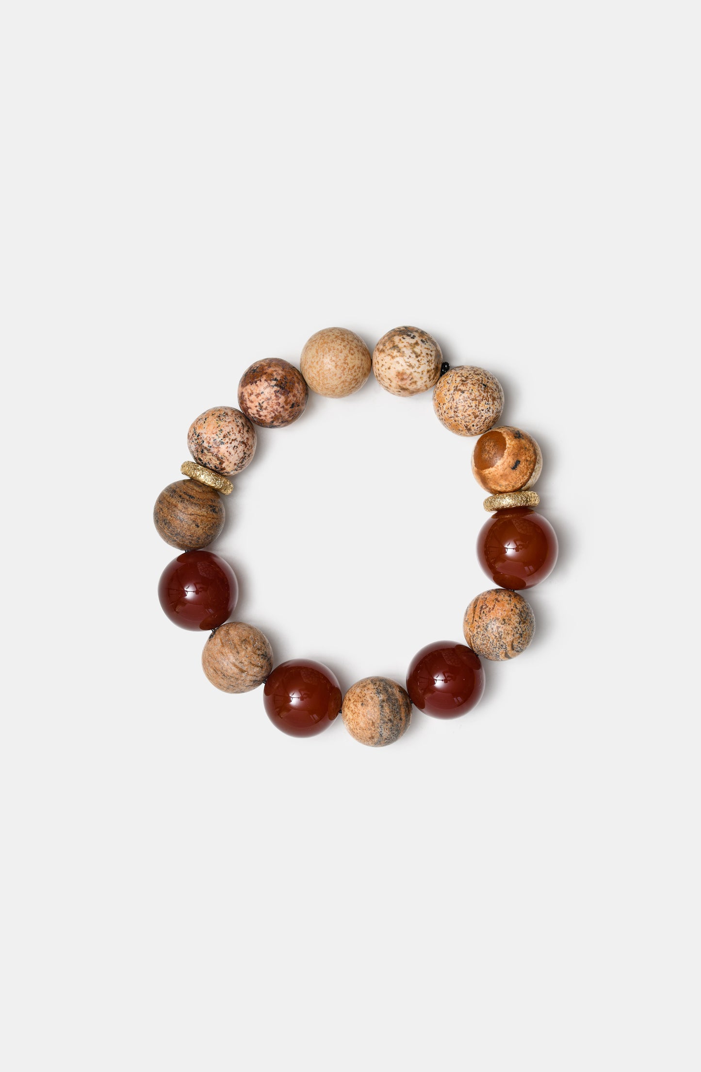 Matte Jasper and Carnelian Bini Bracelet