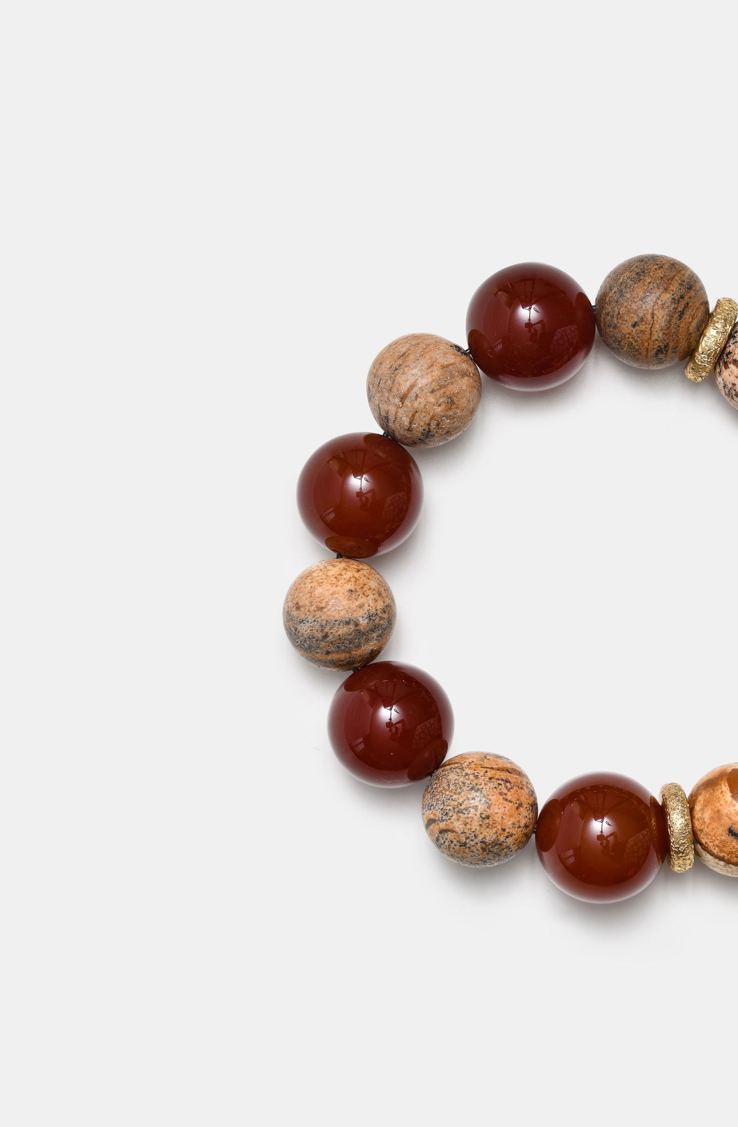 Matte Jasper and Carnelian Bini Bracelet