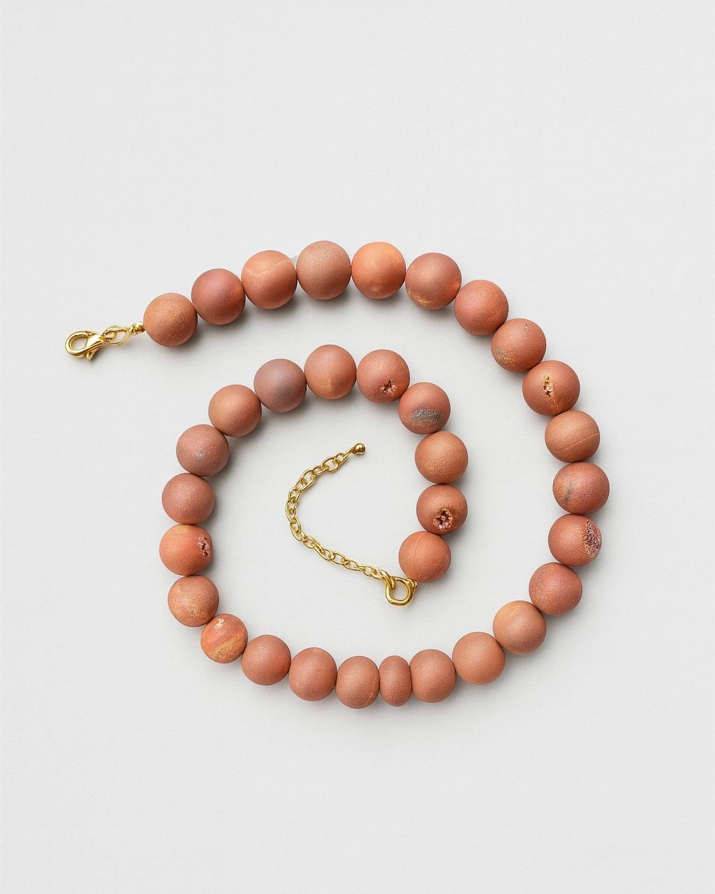 Pembe Druzy Akik Kolye