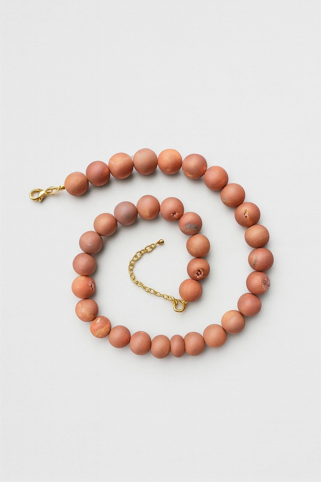 Pembe Druzy Akik Kolye