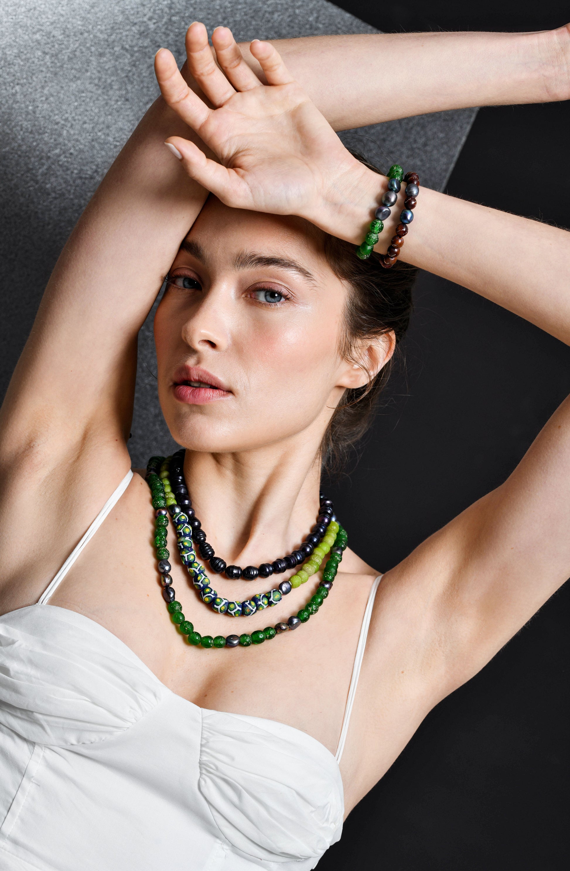 FW25 Bright Green and Pearl Necklace