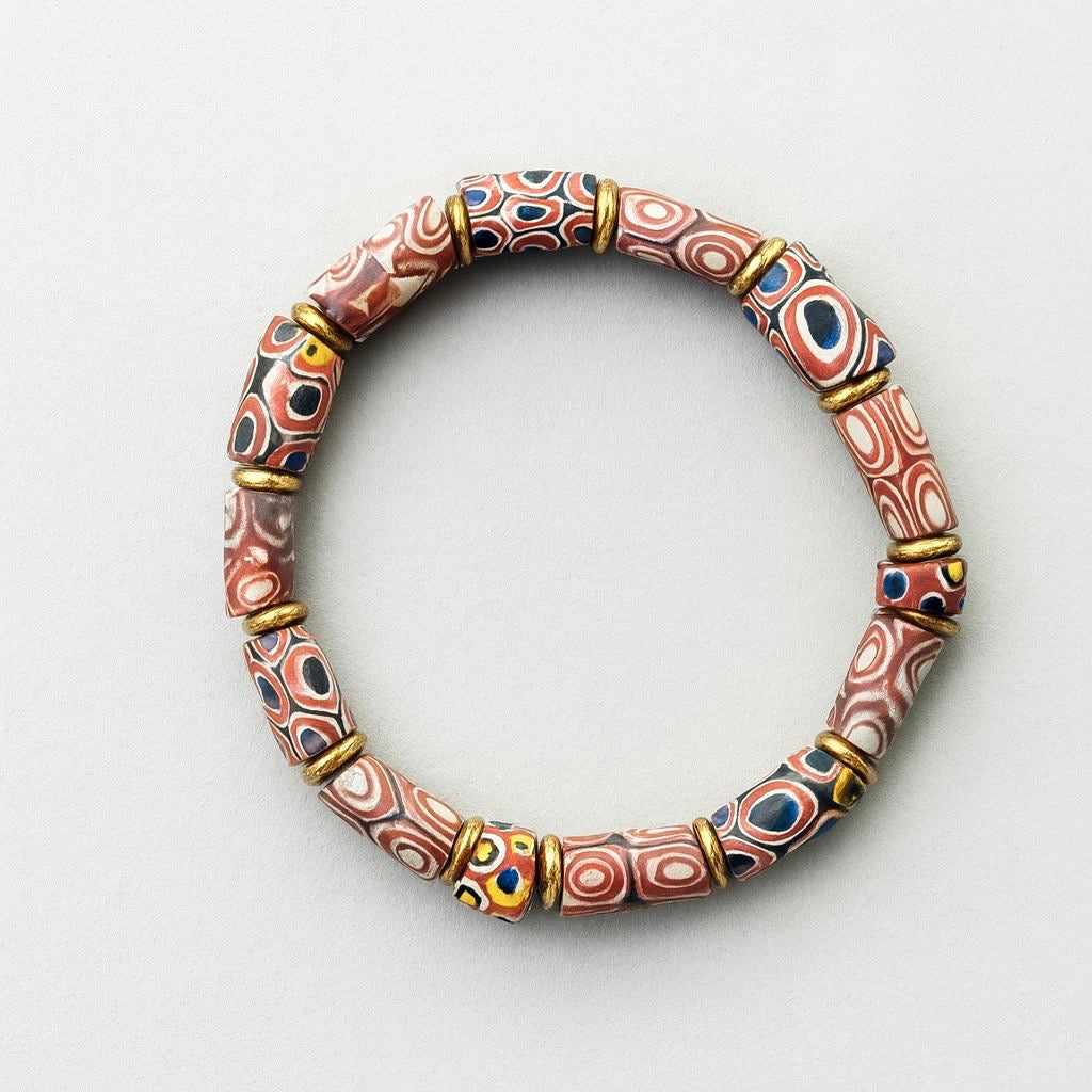 Pembe Antika Venedik Cam Bileklik